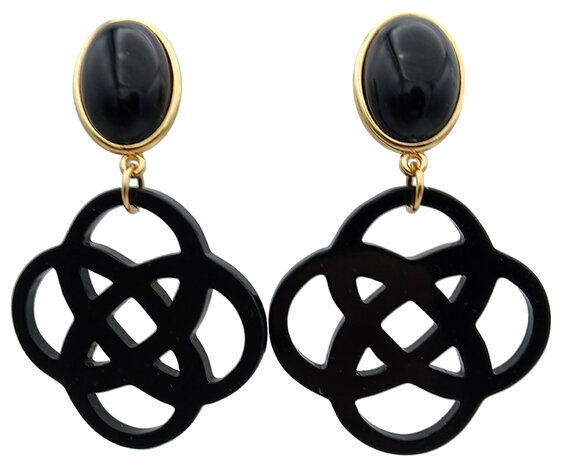 Ohrstecker schwarz mit Knoten-Ornament Laser-Cut schwarz