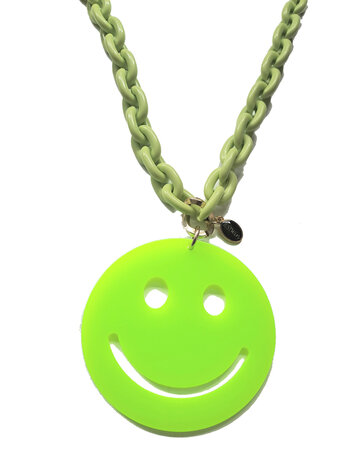 Halskette "Smiley" gr&uuml;n