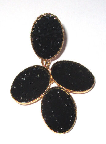 Cluster oval mit  türkis Steinchen
