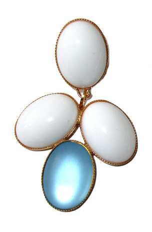 Cluster oval Cabochons marineblau