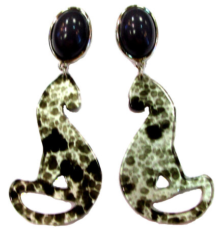 brauner Cabochon mit Behang Leopard braun