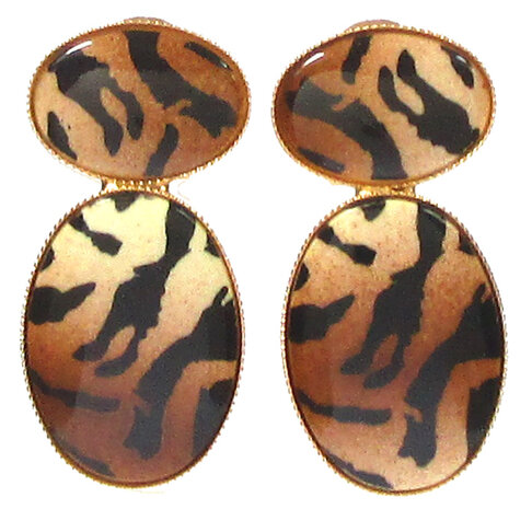 Stehende Ovale Tiger Muster, Animalprint, Brauntöne