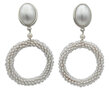 Ohrstecker-Cabochon-perl-weiß-+-Ring-mit-wachsweißen-Rocaille-Perlchen