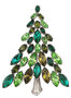 Weihnachtsbaum-Brosche-versilbert-multi-grün-Navettes
