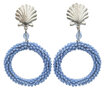 Muschel-Ohrstecker-+-Ring-mit-hellblauen-Rocaille-Perlchen