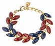 Armband--vergoldet-bi-color-Acrylsteine-marineblau-und-weinrot