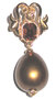 Blattranken-mit-Octagon-in-braun-und-Watteperle-in-bronze