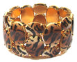 Armband-2-reihig-braun-schwarz-Tiger-Optik-Animalprint